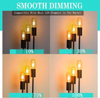 AMDTU LED Edison Bulbs 40 watt Dimmable, Straight Filament Vintage 4W E26 Bulb 40W Equivalent, Warm Yellow 2200K E26 Edison Bulb,T45 Amber Glass Tubular Light Bulbs, AC120V, 400LM, UL Listed, 4 Pack