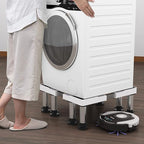 SEISSO Mini Fridge Stand Height 7"-8.2". Upgraded 8 Heavy Duty Feet Adjustable Washing Machine Stand, Load Capacity 992LB. Refrigerator Stand, Washer and Dryer Stand for Home Width 17.7"-25.6"