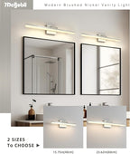 Brushed Nickel Vanity Light for Bathroom - 5CCT Dimmable, Adjustable Angle, 23.62-inch Long 16W LED Bar Light Fixture Over Mirror - Modern Wall Lighting