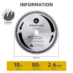 10 Inch 80 Tooth Miter/Tungsten Carbide Tipped Blade High-Performance Professioal Saw Blade for Cutting Wood