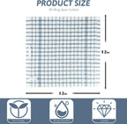 Nialnant 8PCS Dish Cloths,100% Cotton Soft Absorbent Cleaning Rags,Quick Drying Dish Towels for Kitchen,Washing Dishes-Blue Plaid+Yellow Plaid,12x12in