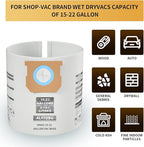 for Shop Vac Bags 15-22 Gallon, Type G 90663 9066300; Type J 90673 9067300 and VF2008 High-Efficiency Disposable Dust Collection Vacuum Filter Bags 5 Pack