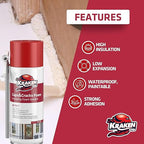 Kraken Bond Gaps & Cracks Expanding Foam Sealant - (2x12oz) High Expansion Polyurethane Spray Foam for Window & Door, Straw Use Waterproof High Yield Gap Filler - 2 Pack