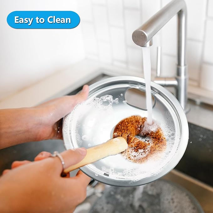 Premium Drip Pan Electric Stove Burner Covers for Whirlpool, Maytag, Kenmore - Replacement for W10278125, W10196405 & W10196406-4 Pack (2x6" and 2x8")