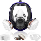 Full Face Respirator Mask with Filters, Anti-Fog Lens Anti-Gas Anti-Dust Gas Mask Against Vapours & Particles, Paint