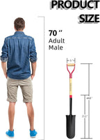 Drain Spade Shovel, Garden Drain Spade, Trenching Shovel, Woode D-Handle, Steel Y-Grip, 45 Inch Spade for Digging Transplanting & Edging (Red)