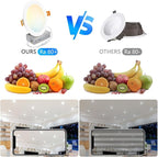 LVWIT Ultra-Thin Recessed Lighting 3 Inch with Junction Box, 550LM 2700K-5000K 5CCT LED Ceiling Lights, Dimmable Canless Wafer Downlight, ETL,FCC&IC, Smooth Trim, 6 Pack