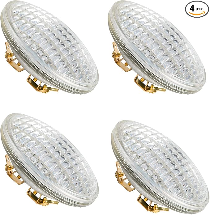 PAR36 LED Landscape Bulb 6W 12V-36V DC/AC 3000K Warm White 600LM(36W Halogen Equivalent), Waterproof Flood Lamp, Multipurpose Tractor Light, 4 Pack