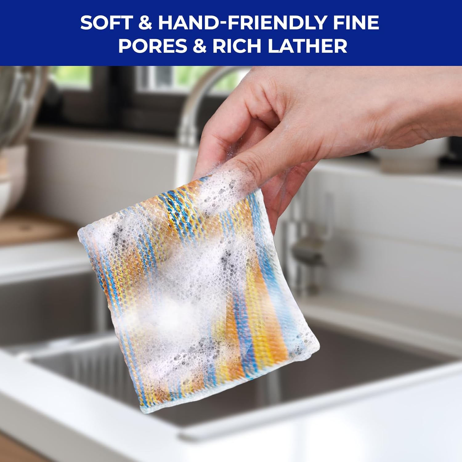12PCS Non-Scratch Multipurpose Steel Wire Dishcloths - Reusable Quick-Dry Odor-Free Scrub Cloths for Dishes, Kitchen Cleaning Cloths for Cookware, Sinks, Stove Tops(9.84X9.84)