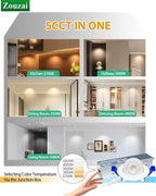 zouzai 2 Inch Adjustable Mini LED Gimbal Light, 5CCT Selectable, 360° Rotation & 90° Tilt for Precise Lighting, Accent or Ambient Illumination in Kitchen, Living Room, Cabinet (White, 12 Pack)