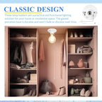 2 Pack Porcelain Light Socket with Outlet and Pull Chain Light Fixture, Bulb Socket with Grounded Outlet, E27/e26 Base, Porcelain Box Mount for Indoor Garage Closet Lighting