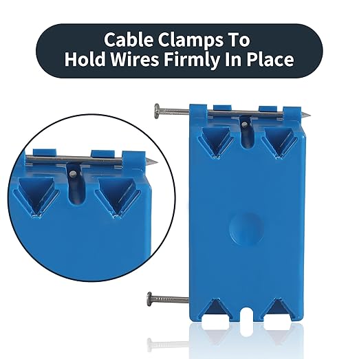 10-Pack Single Gang Electrical Box, New Work Box 1 Gang, Blue New Work Electrical Nail Outlet Box, 18 cu. in, Switch/Outlet Box PVC Electrical Junction Box for Residential Commercial Job Applications
