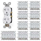 AIDA 20 amp Outlet Duplex Electrical Receptacle Outlets,Tamper Resistant,Heavy-Duty Receptacle Wall Outlet,Residential,TR,3-Wire, Self-Grounding Clip, NEMA 5-20R,UL Listed 50 Pack, White