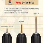 Deck Screws #9 x 2-1/2", 500 Pcs Wood Screws 2 1/2 inch, Rust Resistant, Construction Fence Exterior Screws, Torx Head Drive, 2 Pcs T25 Star Bits Included, Yellow