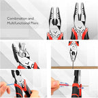 HAUTMEC 9" Linesman Pliers High Leverage Combination Pliers Multifunctional Heavy Duty Lineman Tools HT0271-PL