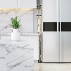 5 Step Ladder Adult Portable Folding Step Stool, Folding Aluminum Step Ladder with Double Padded Treads, Step Ladder with Handle for Home, Kitchen, Outdoor, 330 lb - Champagne Gold