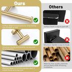 Brushed Gold Bathroom Hardware Accessories Set 4 Pieces Towel Bar Set Modern Round Towel Ring 19.68 in Towel Bar Towel Hook and Toilet Paper Holder Stainless Steel Wall Mounted