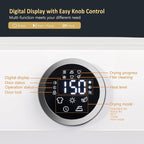 ROVSUN 1.8 Cu.Ft Portable Clothes Dryer, 1020W High End Front Load Electric Dryer, Compact Laundry Dryer with Electronic Screen Control & Stainless Steel Tub for Apartment, Home