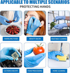 LW Concept Blue Nitrile Gloves, Disposable Non-Sterile Latex-Free Powder-Free Glove