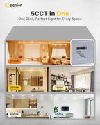 Ensenior 24 Pack 6 Inch LED Recessed Light, Dimmable, 2700K-5000K 5CCT, 1200LM High Brightness, 12W 120V, Damp Rated, Ultra-Thin Canless Wafer Ceiling Light - ETL & FCC & IC