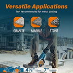 7 Inch Diamond Blade for Granite, Ceramic, Marble, Stone and Hard Bricks, Super Thin Turbo Rim Design for Angle Grinders and Handheld Saws, Dry and Wet Use, 7/8"-5/8" Arbor (2 PCS)