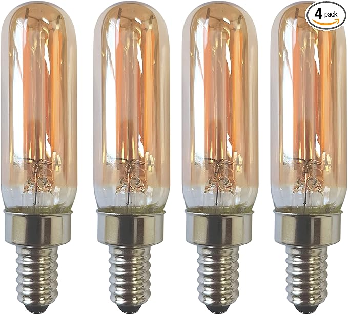 CTKcom Dimmable 2 Watt E12 Base T6 Led Candelabra Light Bulbs Warm White 2200K Amber Glass 120lm 120V Dimmable T20 Eye Protection Led Filament Bulb Edison Bulb Decorative Lights Bulb Pack of 4