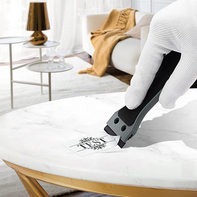 EHDIS 2pcs Plastic Razor Scraper 6-inch Long Handle Adhesive Remover Tool with 100 Double-Edge Blades for Window Tint Vinyl Scraper Decal Sticker Glue Remover (grey)