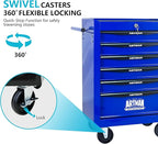 6 Drawers Rolling Tool Box on Wheels, Multifunctional Tool Chest Cabinet with Lock, Drawers Rolling Tool Cart Trolley Organizer Tool Storage Case for Warehouse,Garage,Workshop (Blue)