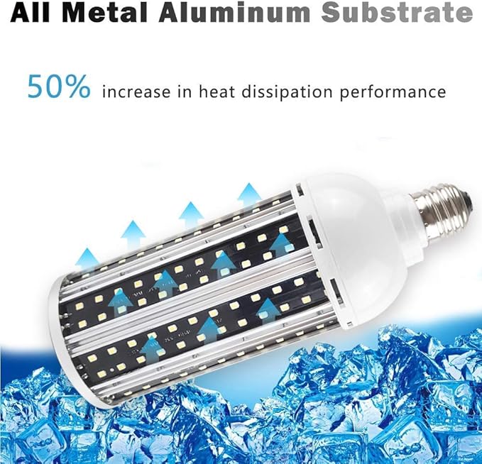 Intpro LED Light Bulb,80W LED Corn Light Bulb Lamp 8000LM E26/E27 5000K 85V~265V Super Bright Cob Light LED Garage Lights for Basement barn Workshop Warehouse Factory Porch Backyard High Bay Street