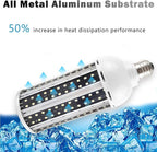 Intpro LED Light Bulb,80W LED Corn Light Bulb Lamp 8000LM E26/E27 5000K 85V~265V Super Bright Cob Light LED Garage Lights for Basement barn Workshop Warehouse Factory Porch Backyard High Bay Street