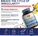 Terranics Daily Probiotics for Men & Women, 150 Billion 25 Strains Colon Care Probiotics, with Prebiotics & Enzymes, Healthy Regularity, Delayed Release, Shelf Stable, 60 Veggie Caps