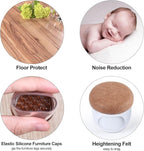 Ezprotekt 24 Pcs Clear Silicone Chair Leg Floor Protectors with Felt, Floor Protectors for Chairs, Chair Leg Caps Covers, Chair Leg Socks Bar Stool Leg Floor Protectors (L Fit: 1.1"-1.3", Round)