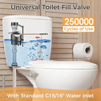 Universal Toilet Repair Kit for Inside Tank – Includes Adjustable Fill Valve & 2-Inch Flapper, Quiet & Easy Installation (Black, 2-Pack)