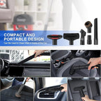 12Pcs Universal Vacuum Attachment Professional Shop Vac Accessories Wet Dry Vacuum Hose Adapter with Hair Brush Extension Wand Flexible Crevice Tool fit 2 1/2" to 1 1/4" and 1 7/8" to 1" Vacuum Hose