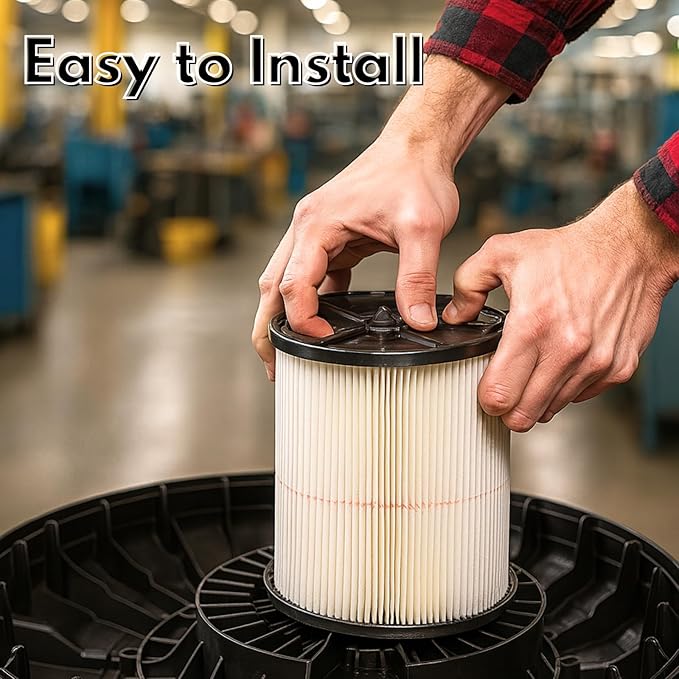 Nispira 9-17816 17816 Red Stripe Replacement HEPA Filter for Craftsman Craftsman Shop Vac Wet/Dry Vacuum 5/6/8/12/16/32 Gallon Larger, 2 Pack