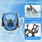 Full Face Respirator Mask with Filters 60921 & 2091，Reusable Gas Mask for Painting，Welding, Griding&Cuting | Anti-Fog, Silicone Face Seal, Dust Protection