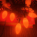 GOOTHY 25 Pack C9 Orange Halloween Replacement Light Bulb, C9 Orange Christmas Lights Bulbs for Halloween Outdoor Patio String Lights, E17 Intermediate Base Night Light Bulbs, 7 Watt, 120 Volt