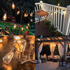 Abeja 10-Pack Edison Replacement Light Bulbs,7-Watt E12 Candelabra Base ST38 Replacement Clear Glass Light Bulbs for Outdoor Patio String Lights, Warm White