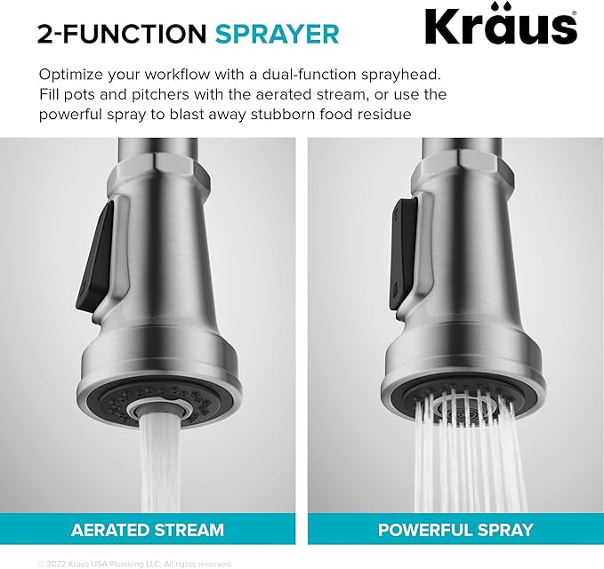 KRAUS Allyn Industrial Pull-Down Single Handle Kitchen Faucet in Chrome, KPF-4102CH