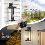 tewei 22 Inch Large Outdoor Wall Lights, Dusk to Dawn Outdoor Lighting Fixtures Black Modern Porch Light Outdoor Wall Sconce Lantern, Outside Lights for House Garage, 1 Pack