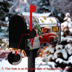 Winter Snowman Mailbox Covers Magnetic Standard Size Merry Christmas Truck Mailbox Cover Holiday Christmas Tree Snowflake Mailbox Wraps Post Cover Decor Waterproof 21 X18 Inch