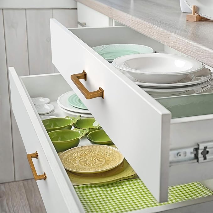 FILTA Cabinet Handles 3 Inch 10 Pack Antique Brass Cabinet Pulls for Kitchen Metal Drawer Pulls Modern Cabient Hardware Cupboard Handles