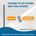 10-Pack 155023 Screw Kit Replacement for Moen | 304 Stainless Steel Set Screw Kit | Includes Wrench for Kitchen Faucet Handle Repair & Faucet Replacement Parts