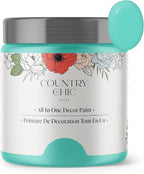Country Chic All-in-One Chalk Paint for Furniture, Cabinets, Home Decor, Eco-Friendly, Matte Finish, Built-In Primer & Top Coat for Wood, Metal - Tropical Cocktail (Turquoise) - 4 oz (118 ml)