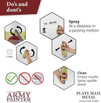 The Army Painter Colour Primer Plate Mail Metal, 400 mL Acrylic Spray Primer, Spray Paint Basecoat for Miniature Priming, Tabletop Roleplaying, Boardgames, and Wargames Miniature Modelling