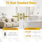 HOSOM Gold Door Handles Interior Privacy Door Levers with Lock for Bathroom and Bedroom Heavy Duty Modern Square Keyless Brushed Brass Door Knobs Interior, 1 Pack