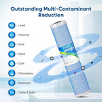 PUREPLUS 20" x 4.5" Whole House Activated Carbon Water Filter, Enhanced Lead Removal, Reduces Chlorine, Sediment & Odors, Compatible with FC25B, EPM-20BB, CB-BB-20, 155783-43, 1 PACK