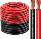 6 Gauge Battery Cable Copper Wire, 50FT Red+50FT Black 6 AWG Welding Cable Standard USA OFC Wire for Automotive, Battery, Solar, Marine and Generator
