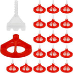 Tile Leveling Kit Tile Leveling System Clips Tile Anti-Loosening and Spacing System Kit (1/16"-300pcs White Base Tile Spacers + 100pcs Red Cap)