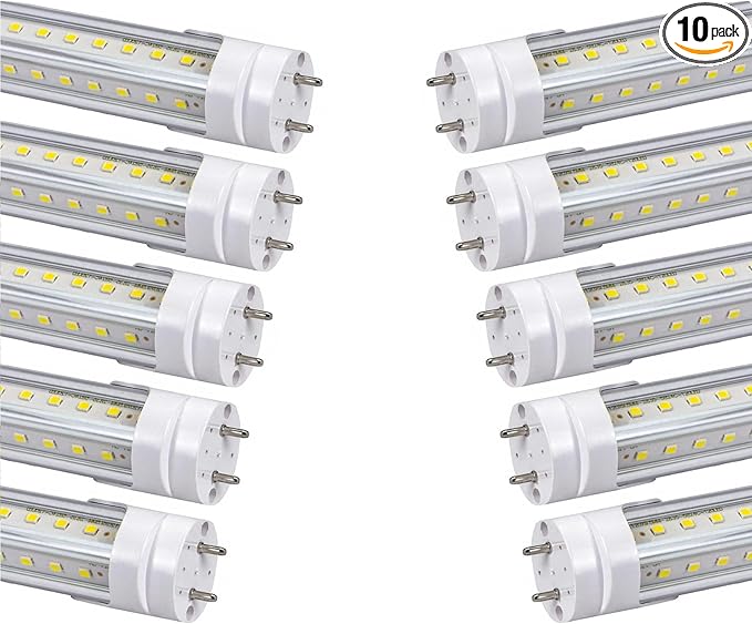 T8 LED Tube Lights 4ft,f40t12 Fluorescent Bulb Replacement,36W 3600lm,Daylight White 5000K,G13 4ft LED Bulbs,T12 Fluorescent Light Bulbs 48inch,Dual-Ended Power,Ballast Bypass,Pack of 10